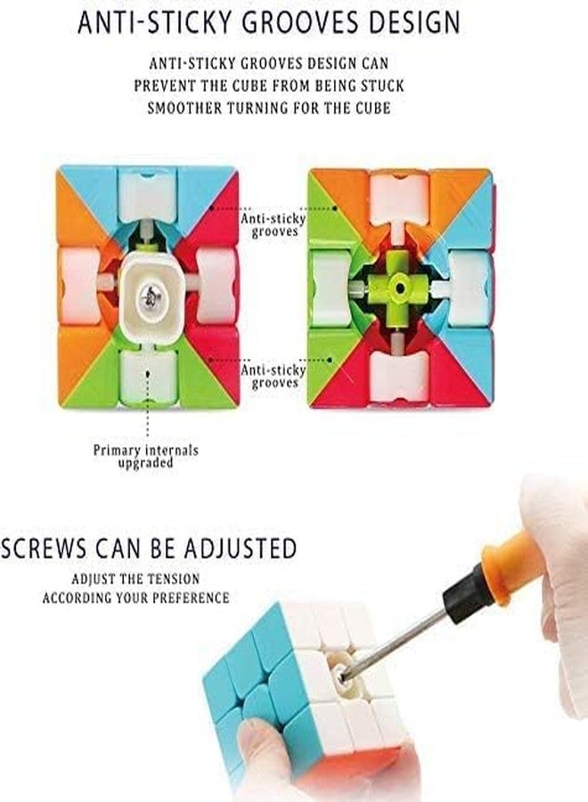 D ETERNAL Cube 3x3 High Speed Stickerless Magic Puzzle & Cube 3 by 3 Lube Oil Lubricant Combo Set (3x3+Lube) - Image 4